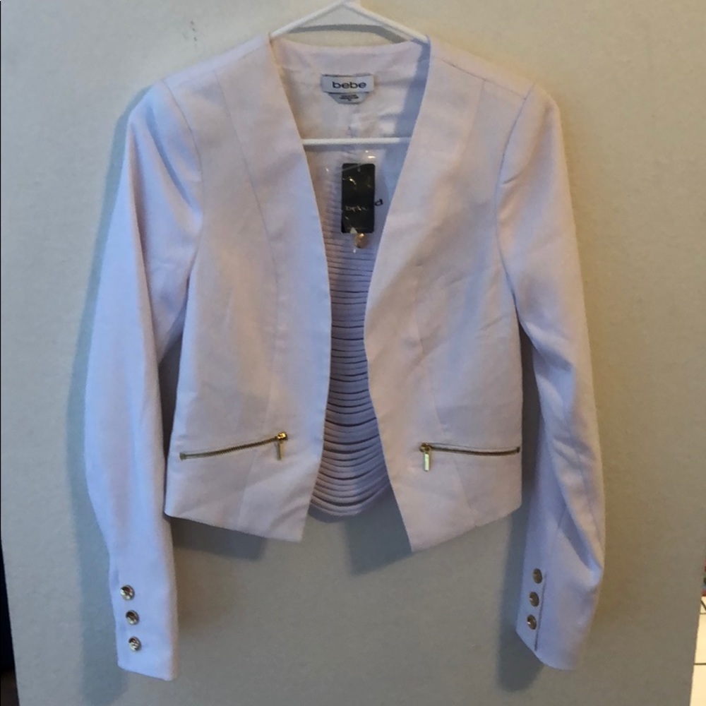 White Bebe blazer (gold buttons)